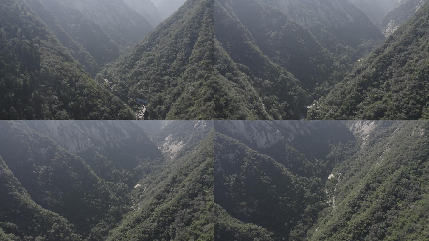 4K-log华山上山路航拍