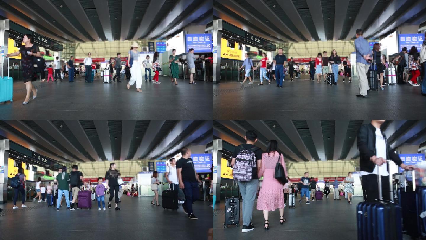 深圳北站人群脚步实拍32秒