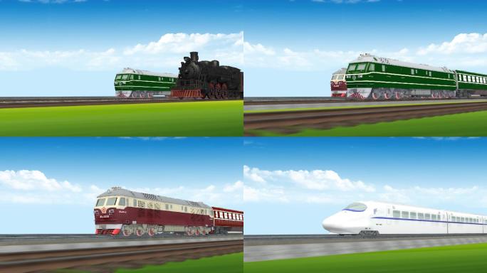 近代到现代火车发展车型视频素材