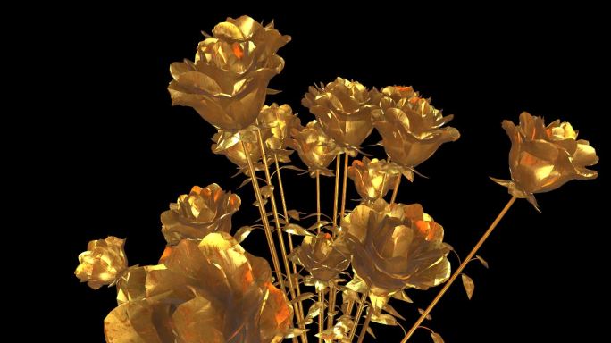 金色玫瑰花束