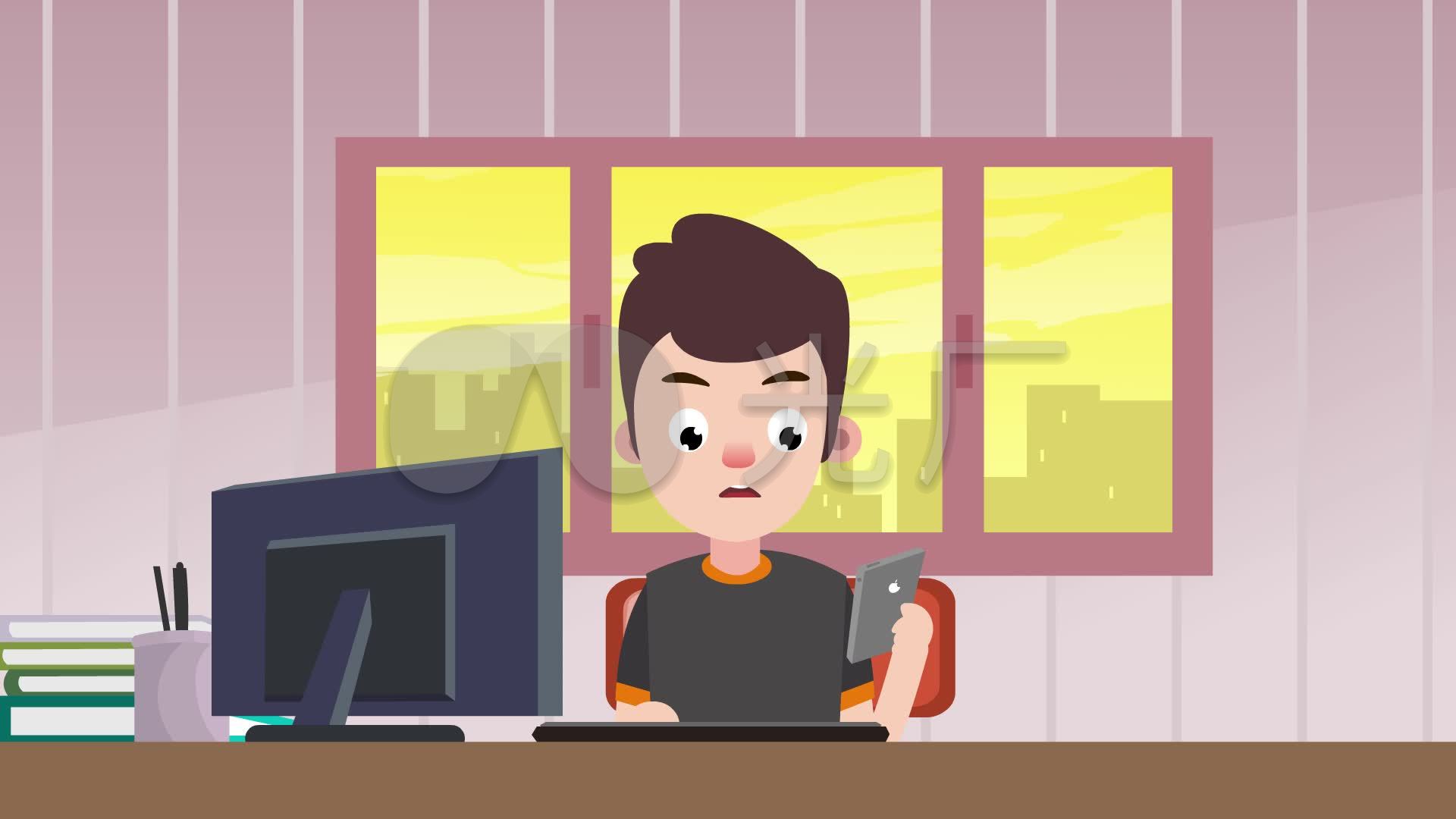 推荐通用人物工作生活城市建设mg卡通动画