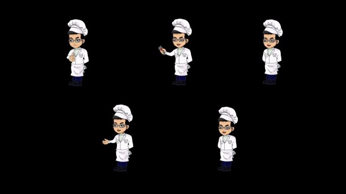 10套卡通厨师讲解动画