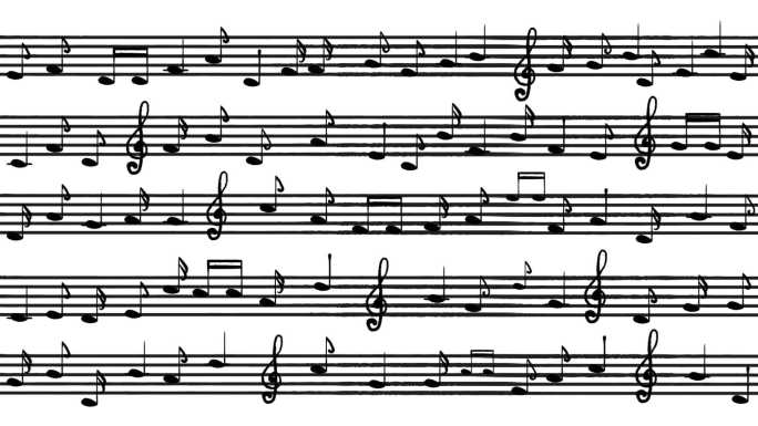 循环钢琴五线谱跳动音符背景