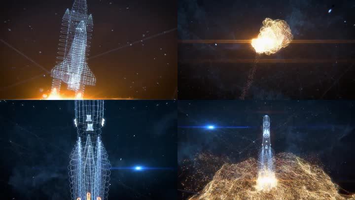 航天飞机发射升空爆炸_运载火箭三维动画