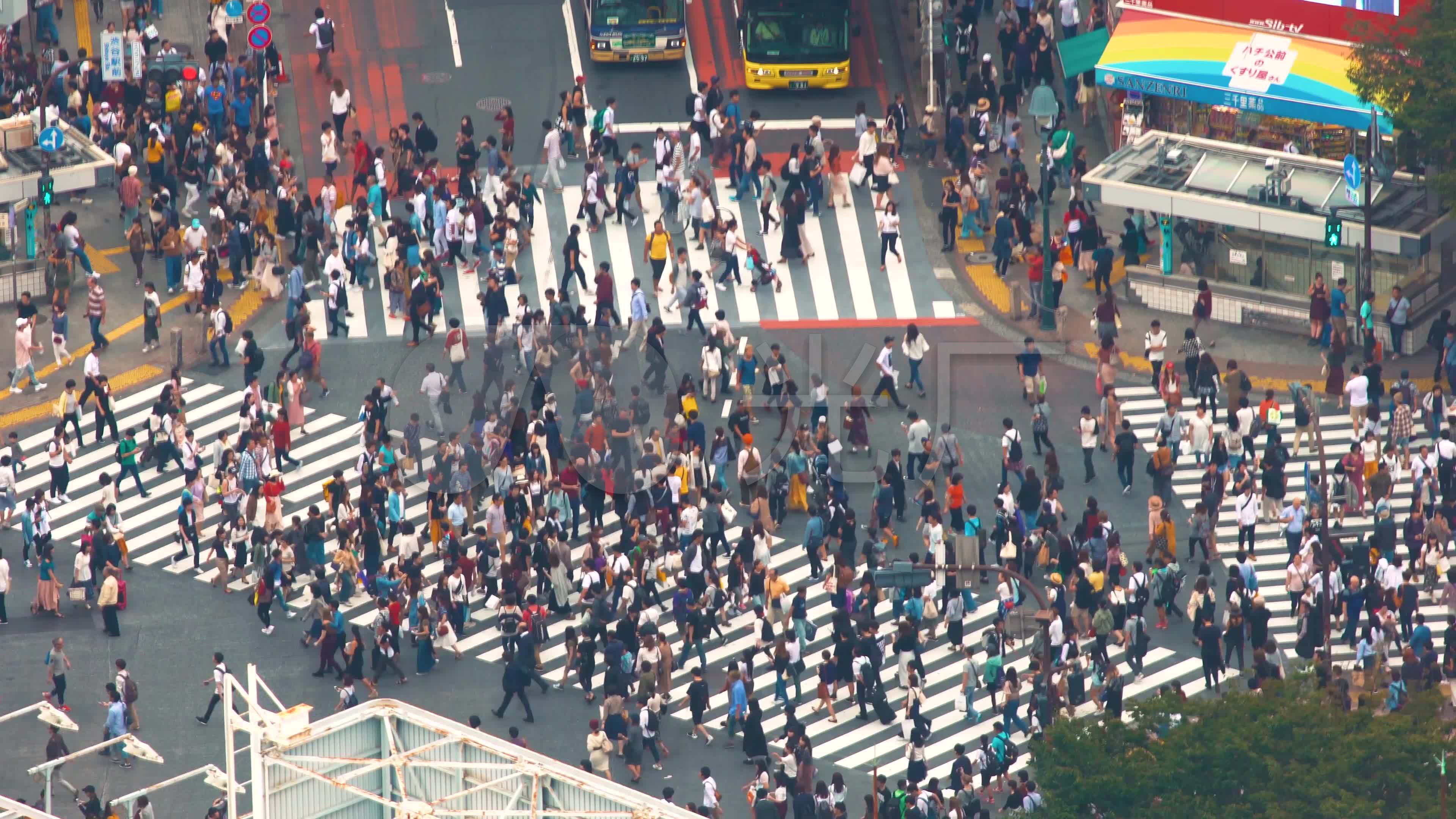 街道城市人群川流不息马路_38402160_高清素材(编号:2980967