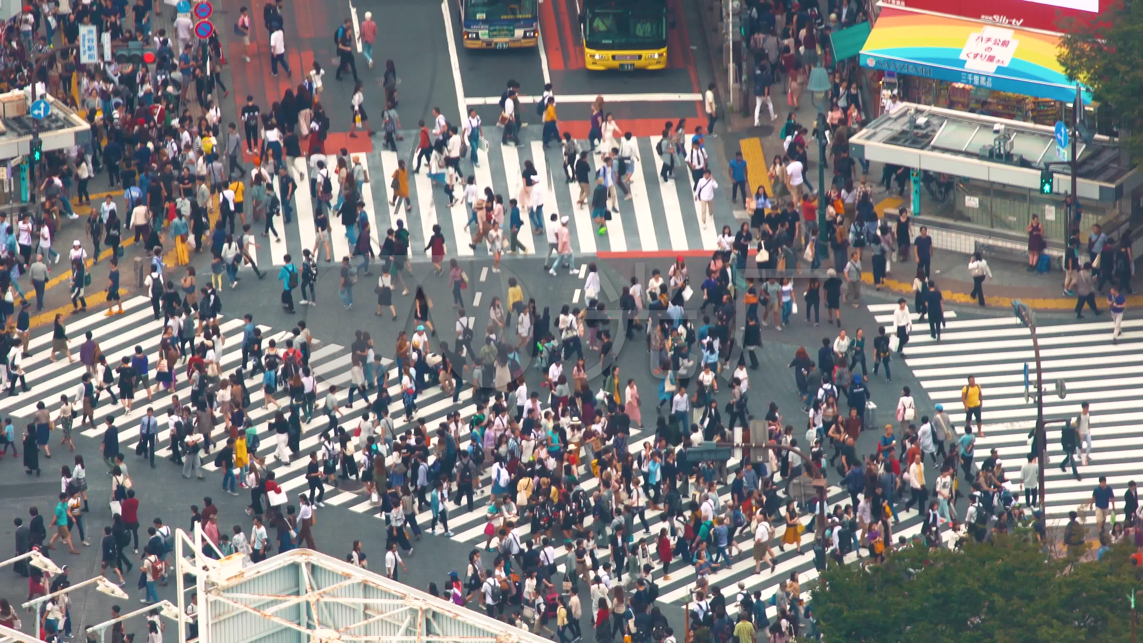 街道城市人群川流不息马路_38402160_高清素材(编号:2980967