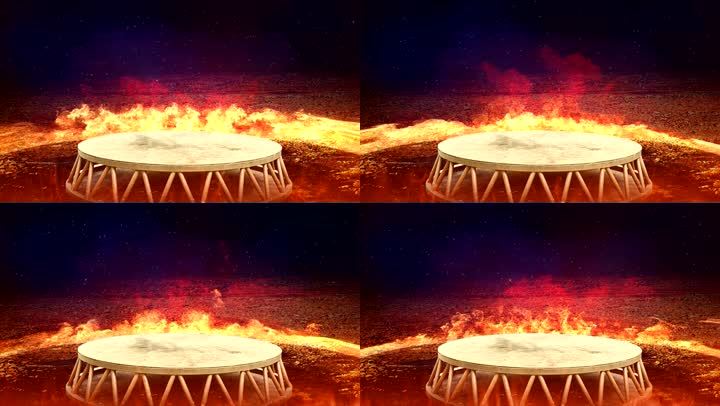蒙古族篝火晚会摔跤比赛擂台火爆视频素材
