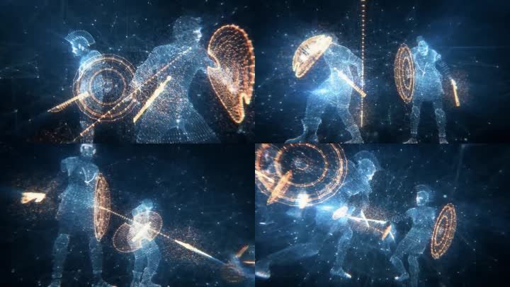 古代罗马士兵-长矛盾牌格斗搏斗3d动画