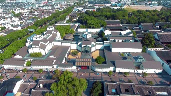 4K航拍苏州博物馆北寺塔苏州姑苏区