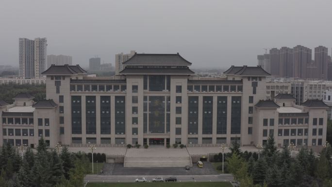 4K-log陕西师范大学图书馆航拍