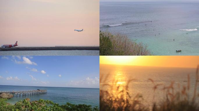 巴厘岛延时夕阳海浪海岛视频 独家可商用