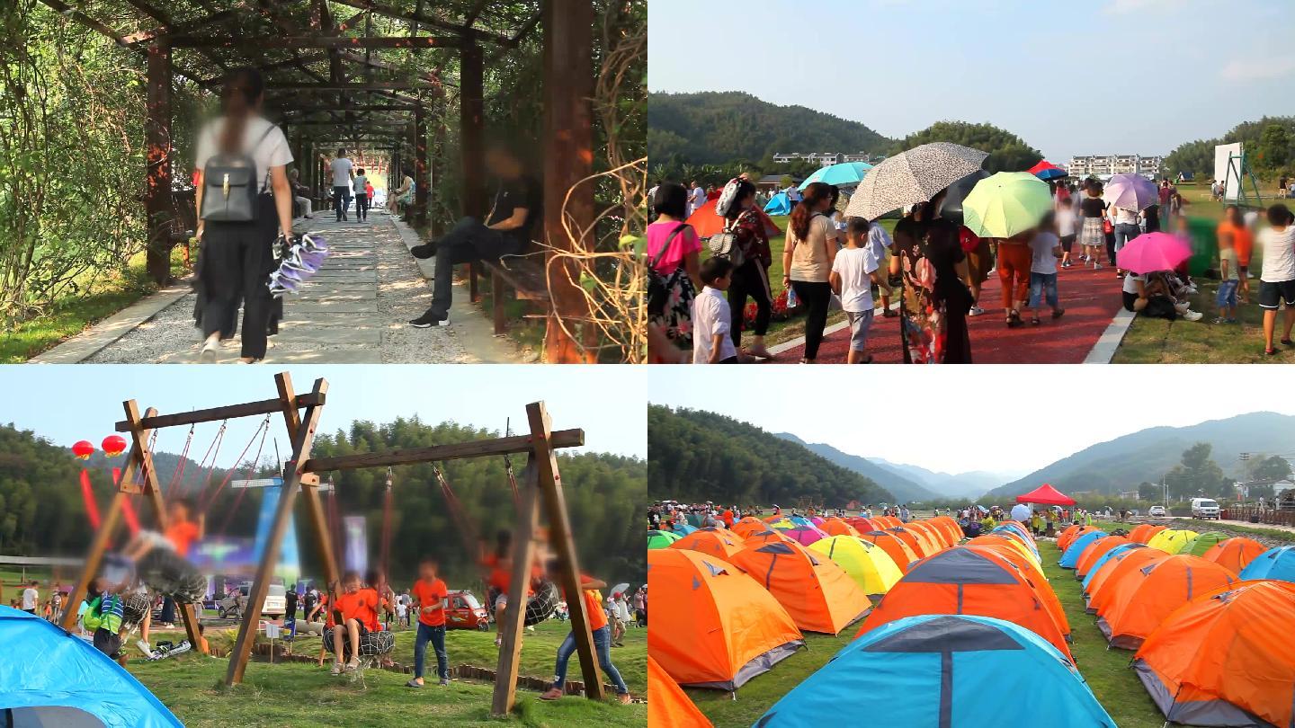 帐篷节、游客游玩