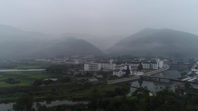 航拍小镇风景