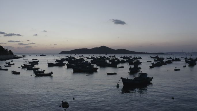 4K-log渔港日出威海渔港