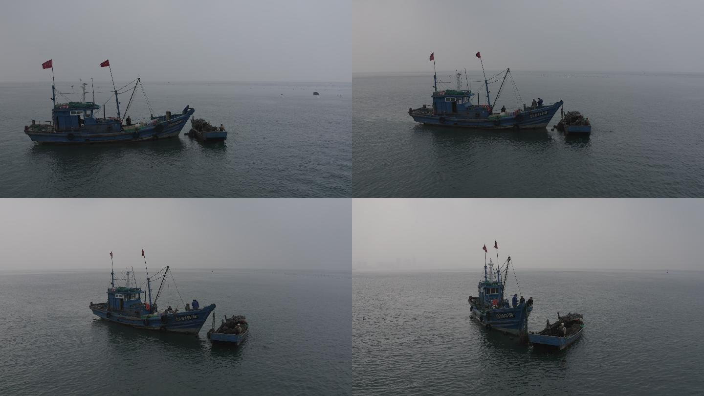 4K-log渔船大雾中海上漂泊作业