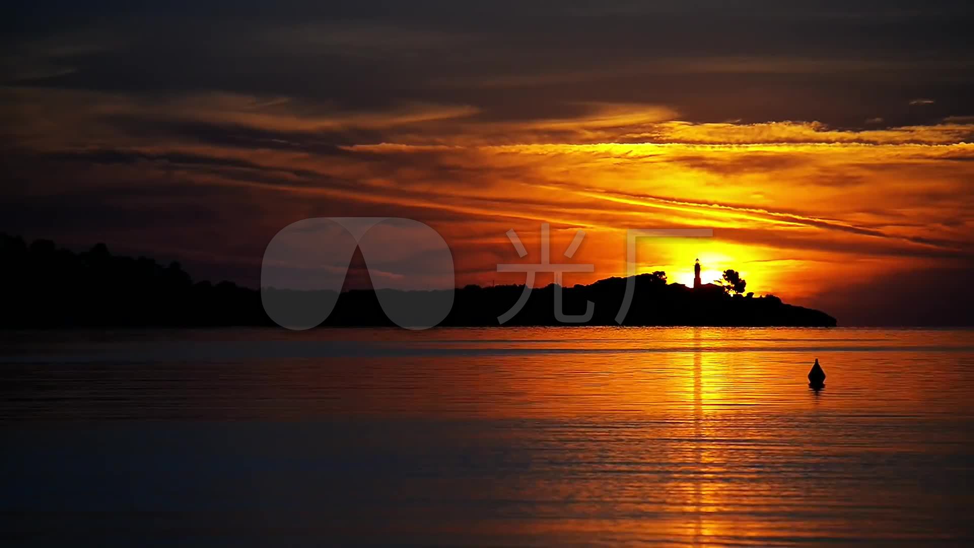 寂静海面-夕阳黄昏_1920x1080_高清视频素材下载(编号:3005061)_实拍