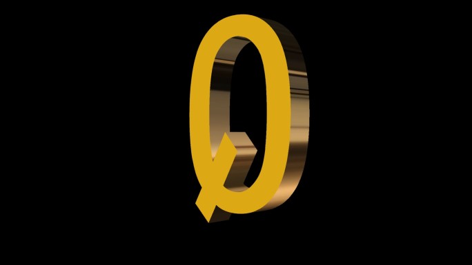 三维立体字母Q旋转
