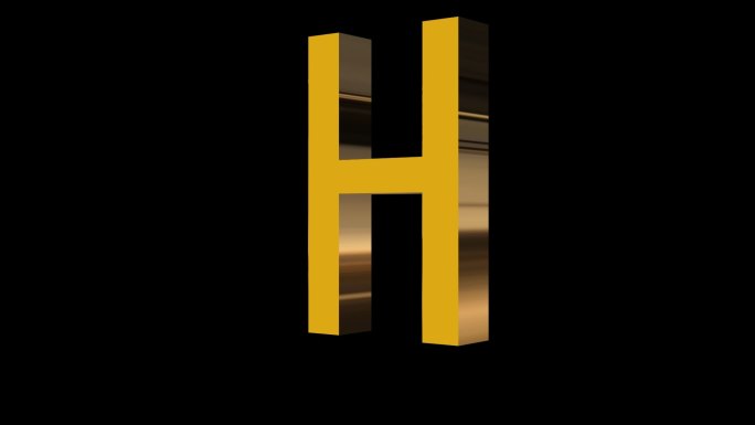 三维立体字母H旋转