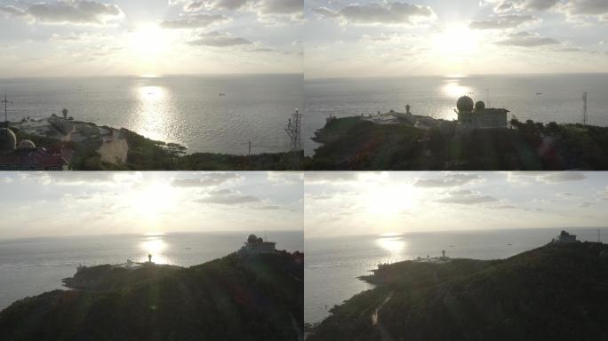 4K-log海岛上雷达站成山头景区航拍