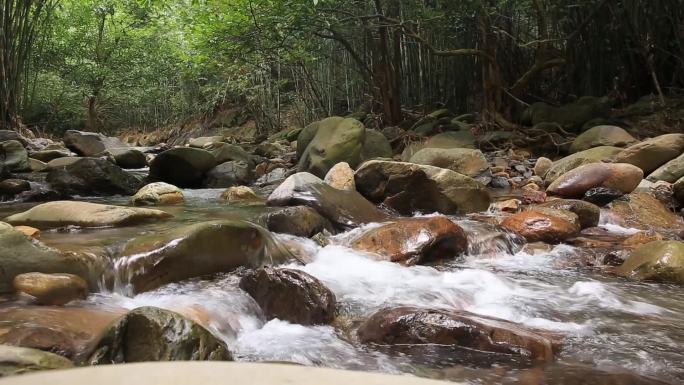 紫云谷清澈山泉水流