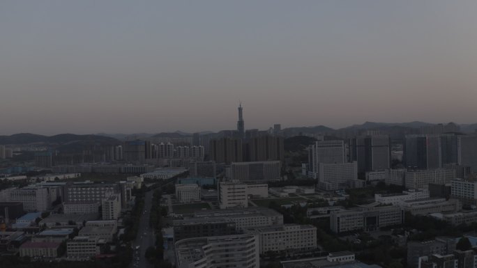 4K-log济南高新区航拍大景