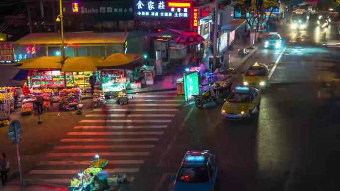 高笋塘重庆万州步行街夜景延时摄影