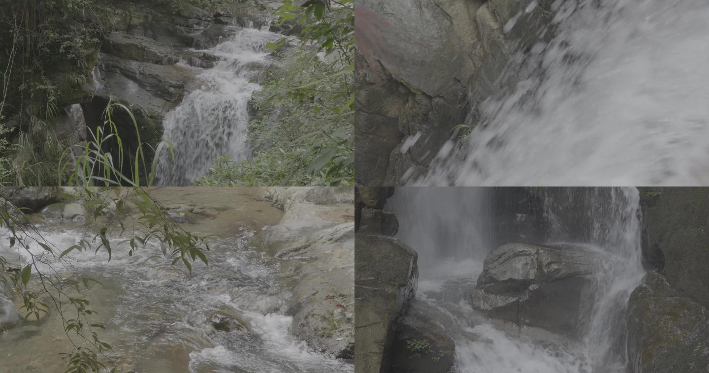 山涧水、清澈溪流、山涧瀑布原生态4k