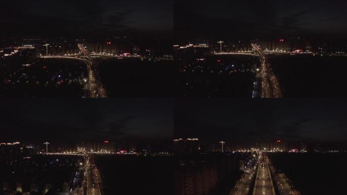 4K-log洛阳城市夜景航拍