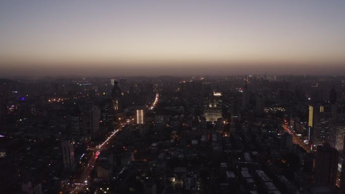 4K-log济南城市夜景航拍
