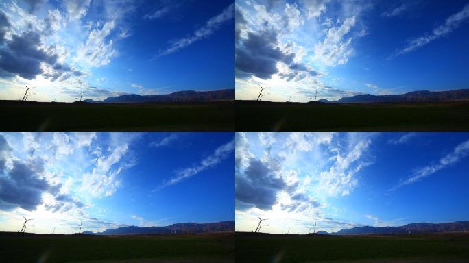 新疆戈壁风车
