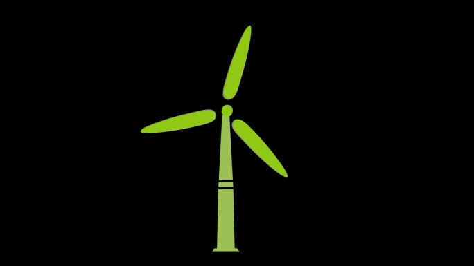 卡通绿色能源风力发电风车