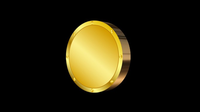 三维立体金黄色硬币透明背景