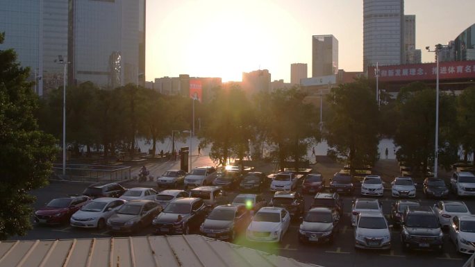 广州天河体育中心深秋的下午夕阳西下201