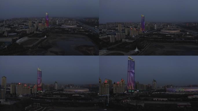 4K-log三门峡国际文博城市夜景