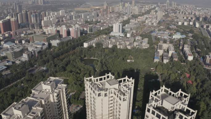 4K-log三门峡城市大景航拍