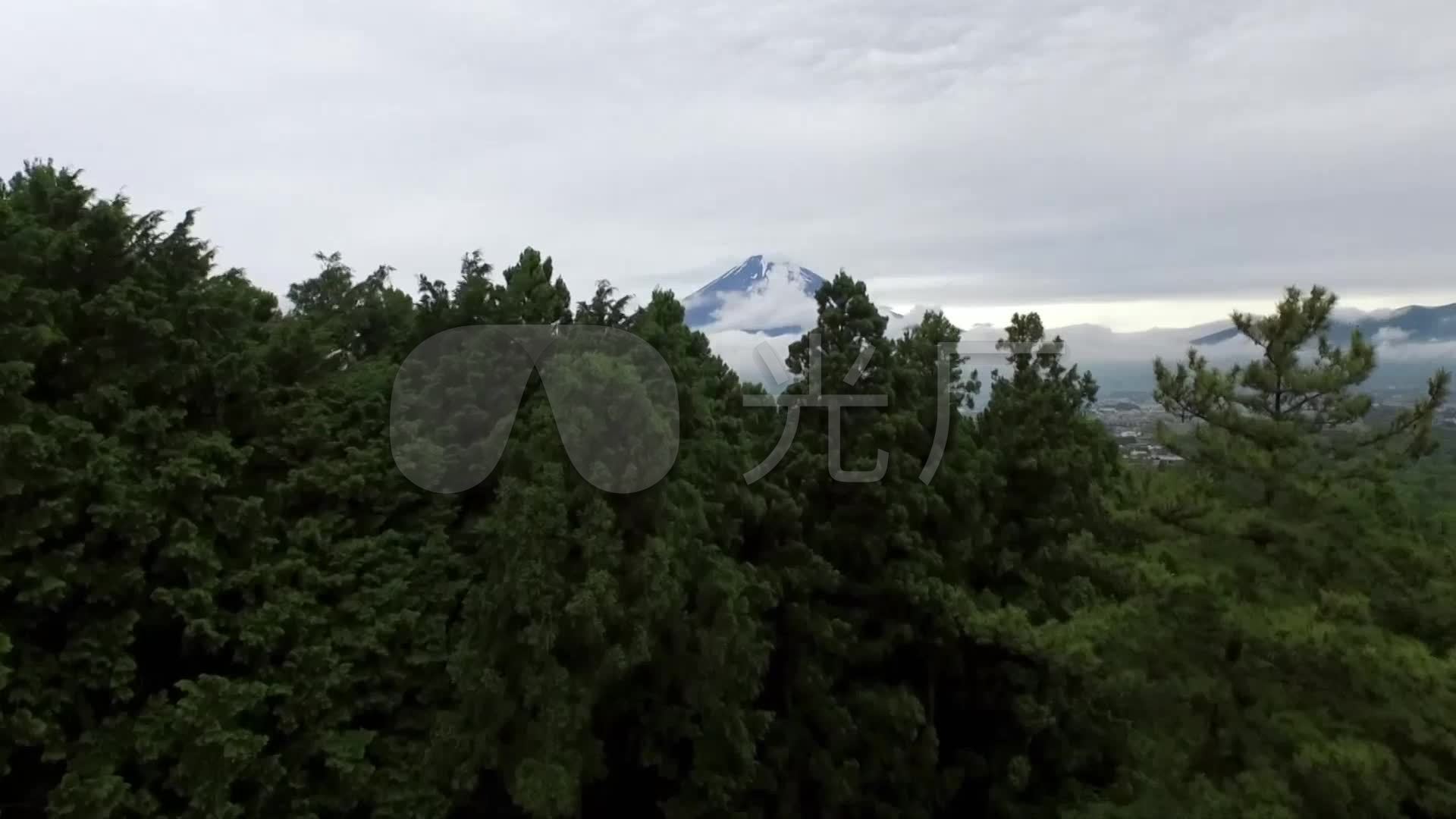 日本富士山下风景远景视频素材_风光片_1920