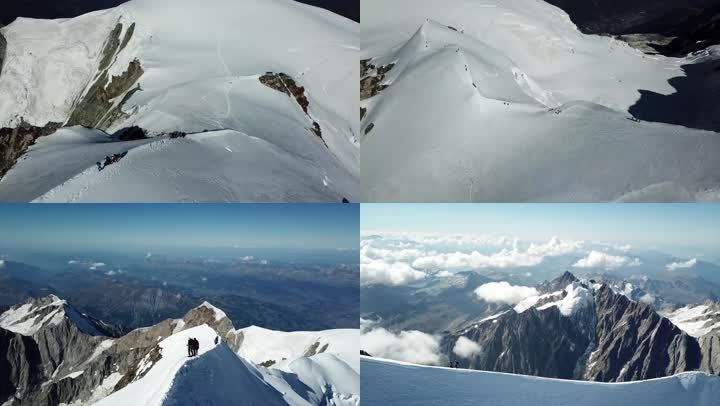 攀登阿尔卑斯山脉勃朗峰