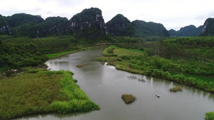 广西南宁乡村河流风光