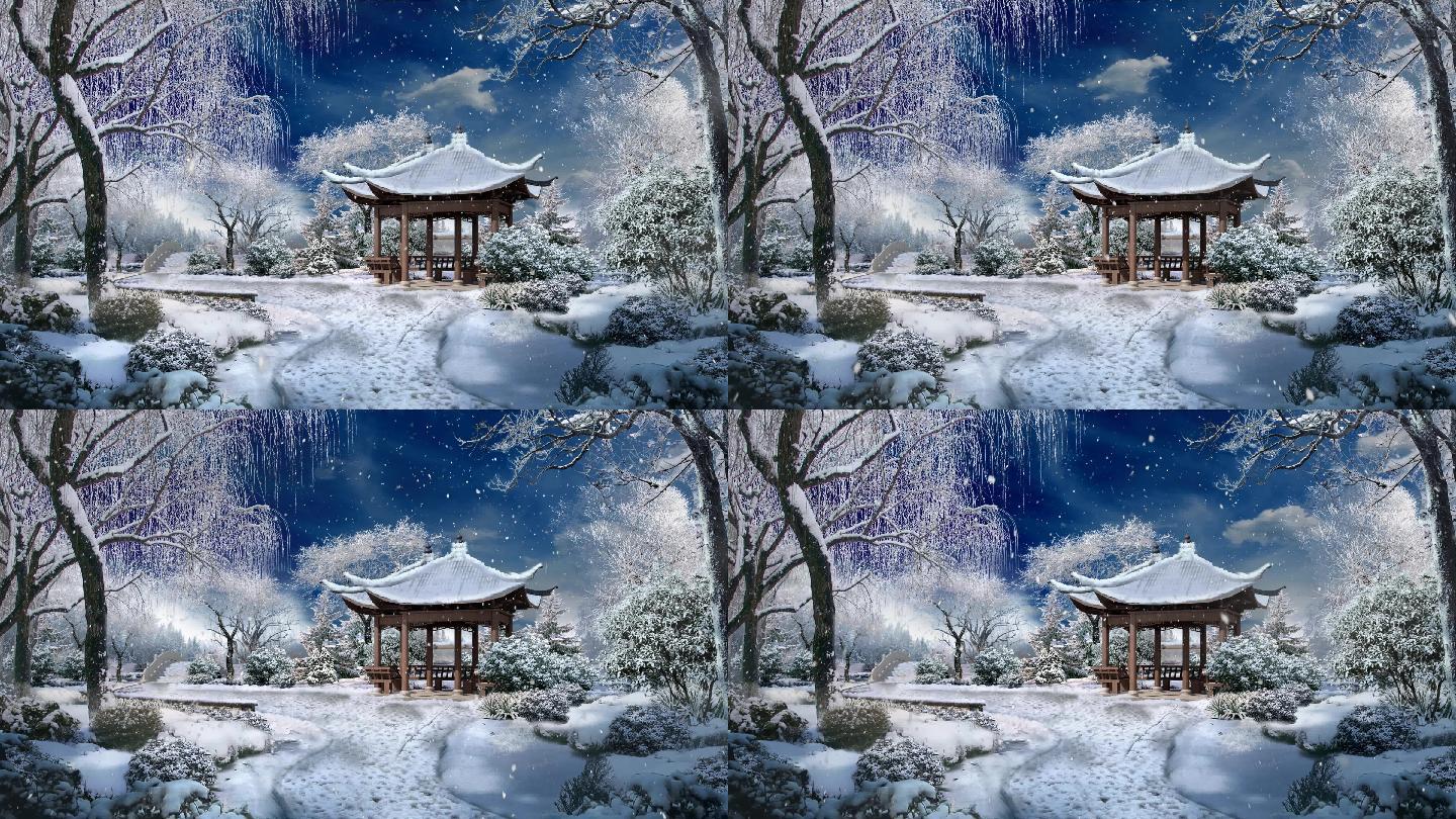 古亭花园公园下雪背景