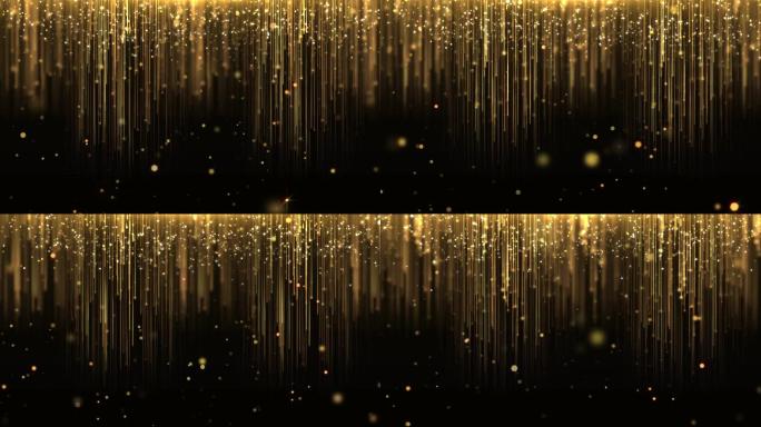 金色粒子雨下落舞台颁奖背景循环