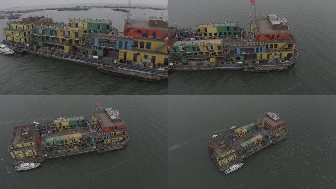 4K-log海上住宿岛航拍