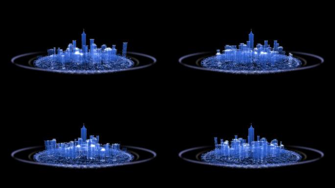 蓝色科技全息城市循环带通道