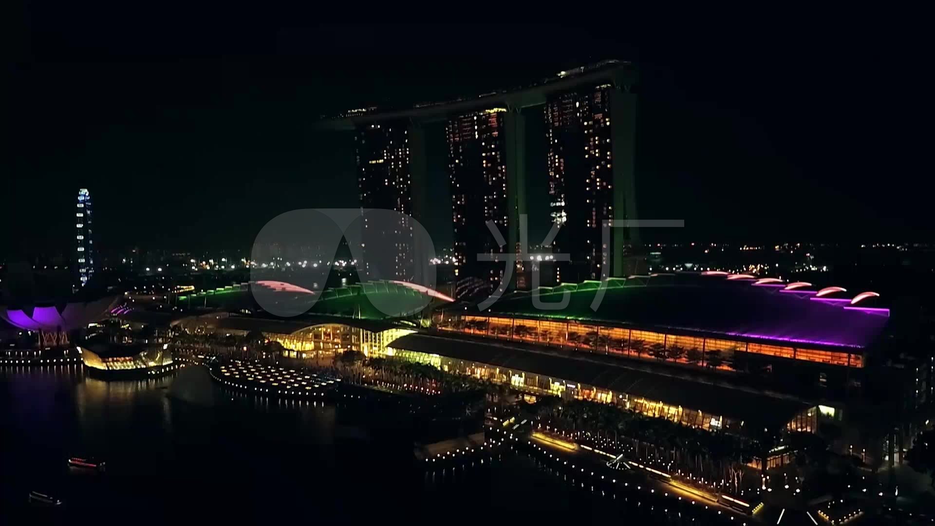 新加坡城市夜景景观风光空镜头三维动画_192