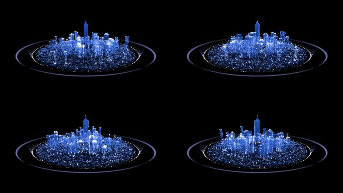 三维全息科技城市旋转循环带通道