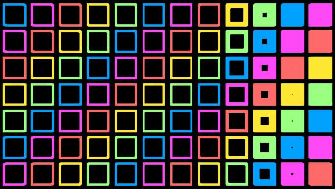 彩色方块镂空循环变化