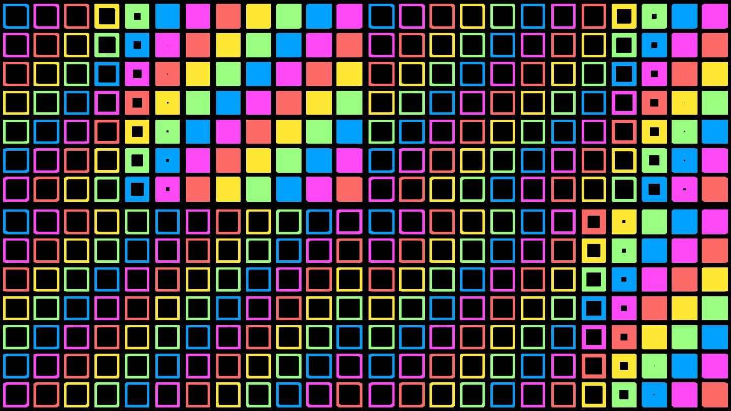 彩色方块镂空循环变化