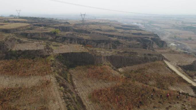 黄土高原黄土地航拍