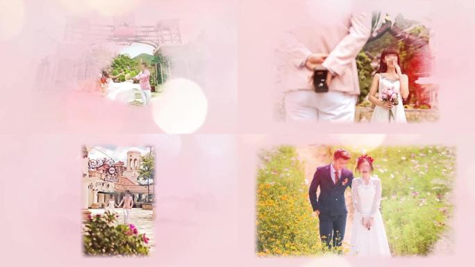 【照片一键替换】粉色佳人婚礼AE模板