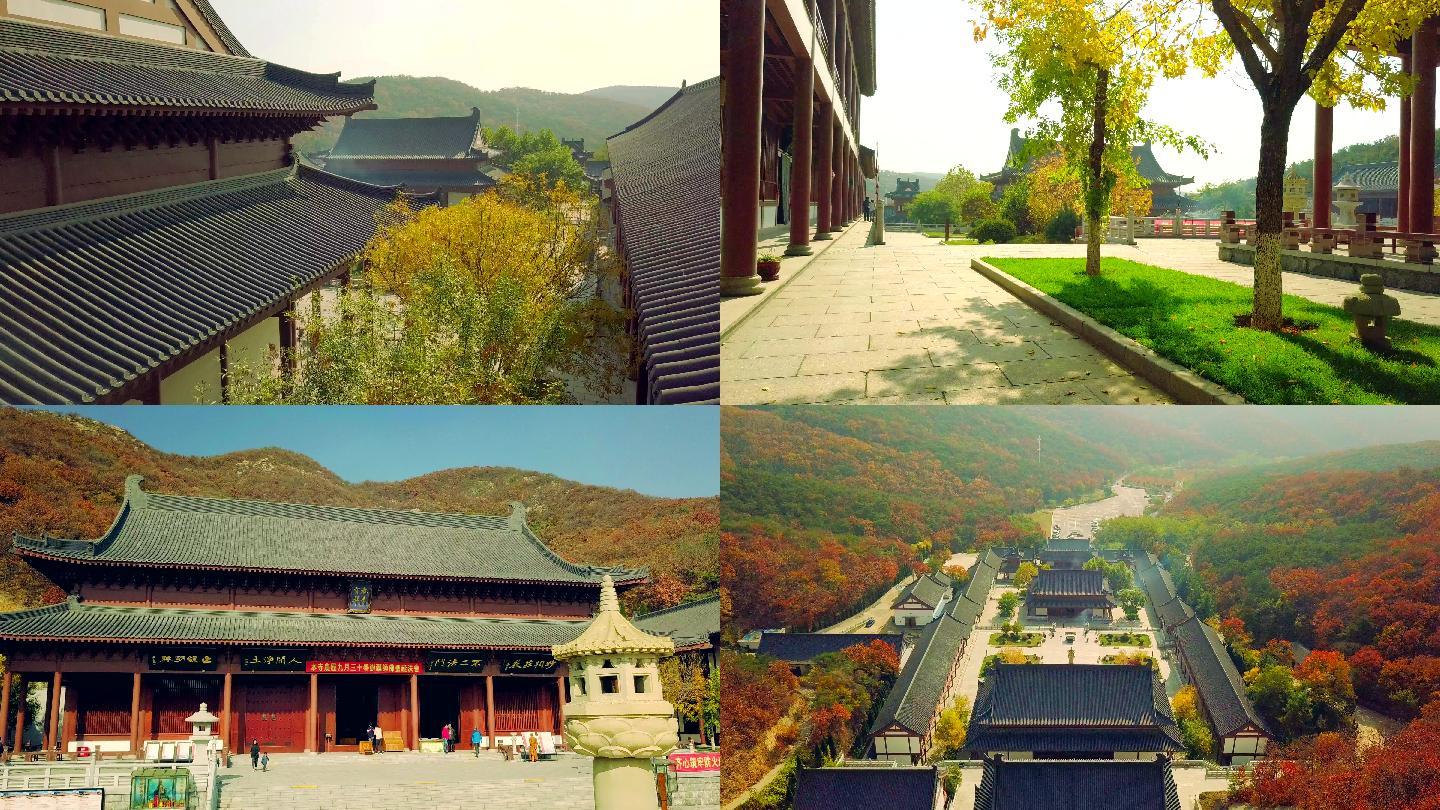 航拍宁静的寺院横山寺