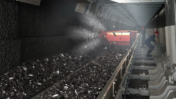 煤矿挖煤智能挖煤三维素材煤炭煤